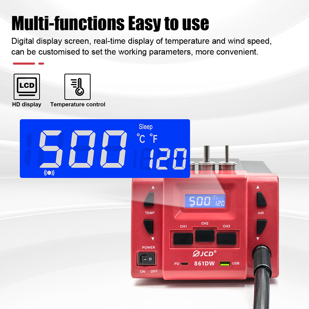 JCD 861DW Hot Air Gun 1000W Hi - Power Tools Station review and price